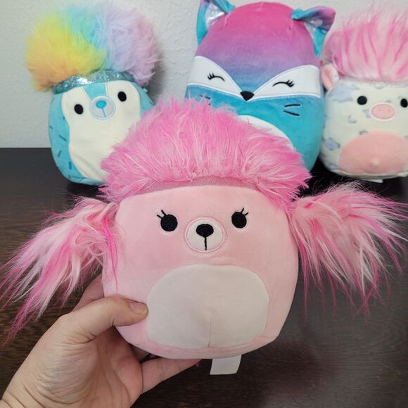 Squishmallows Plush Lot of 4 Fox Poodle Jerry Hedgehog Pig Kellytoy Original - Picture 6 of 11